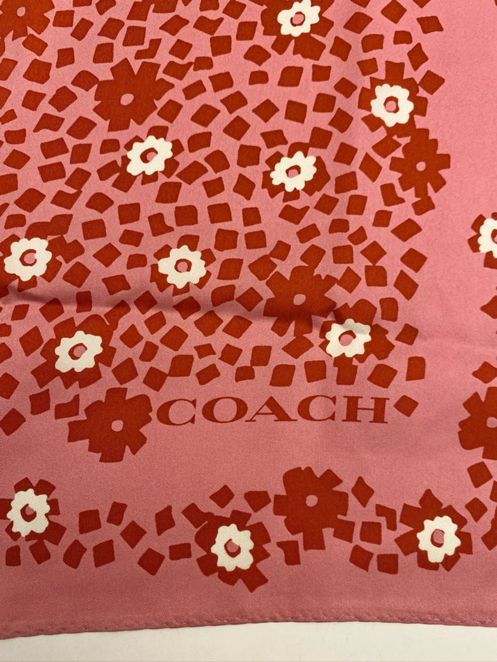 Coach Pink Floral Silk Bandana Scarf NWT!